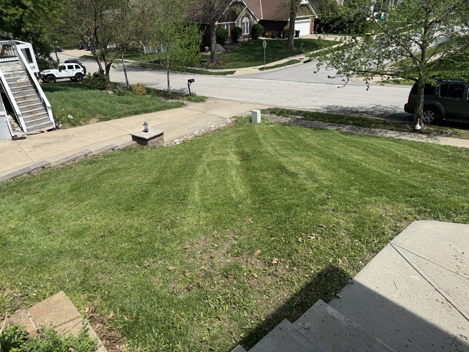 Edged walkway and trimmed beds